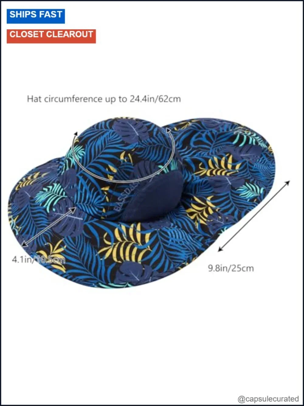 Unisex UPF 50+ Water Resistant Wide Brim Sun Hat with Neck Flap
